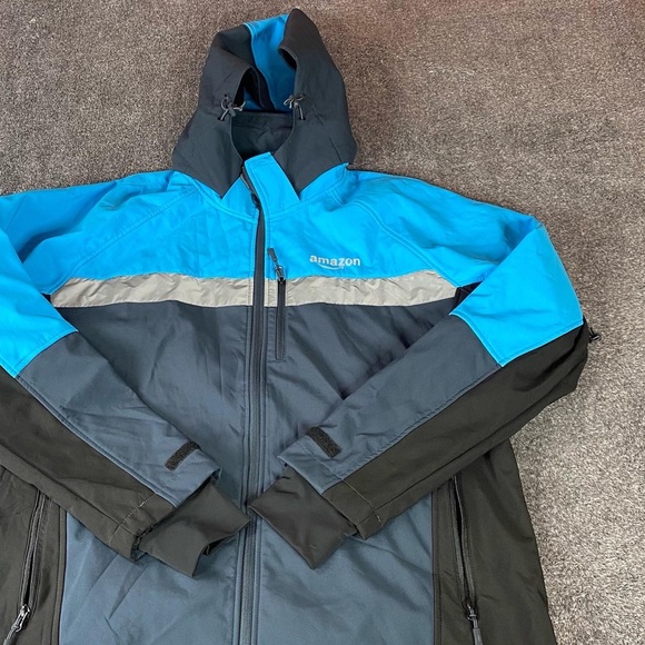 Amazon Prime by Luly Yang Full Zip Rain Jacket w/ Hood - Driver/Employee - Sz XL - Picture 1 of 10